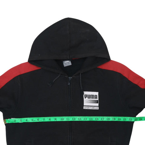 Puma Men's Black Red Full Zip Hoodie Size M Sportswear Hooded Sweatshirt