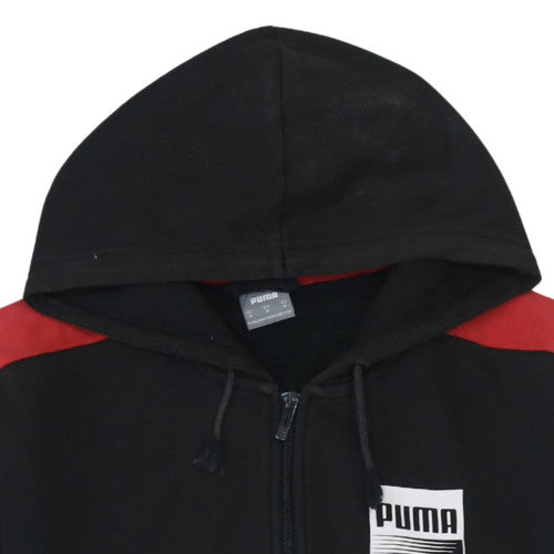 Puma Men's Black Red Full Zip Hoodie Size M Sportswear Hooded Sweatshirt