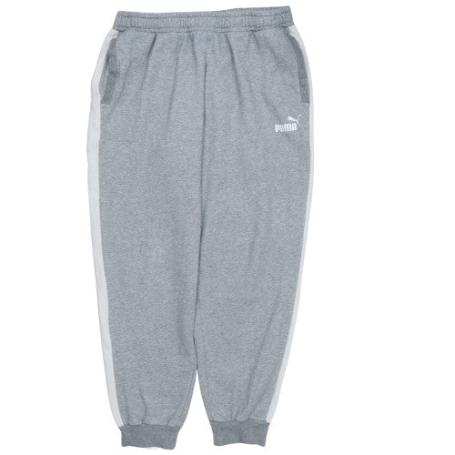 Puma Mens Grey XL Sweatpants Joggers with Logo Cuffed Hem
