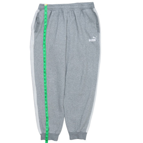 Puma Mens Grey XL Sweatpants Joggers with Logo Cuffed Hem