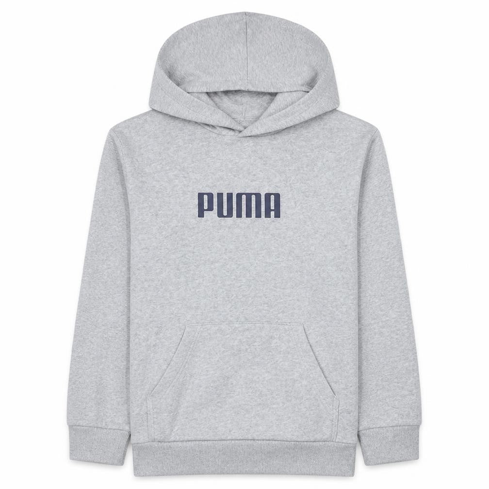 Puma Boys Grey Pullover Hoodie Size 14-16 Years Logo Fleece Sweatshirt