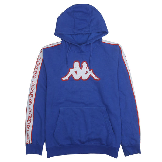 Kappa Men's Blue Pullover Hoodie Large Sports Logo Fleece