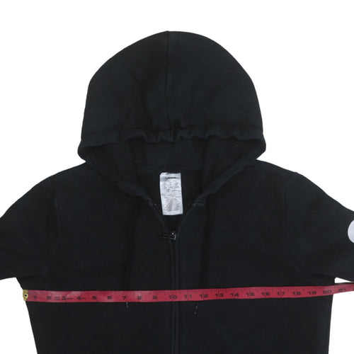 Adidas Women Black Full Zip Hoodie Size 16-18 Lined Logo Cotton Blend