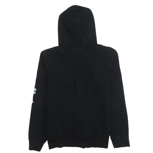 Adidas Women Black Full Zip Hoodie Size 16-18 Lined Logo Cotton Blend