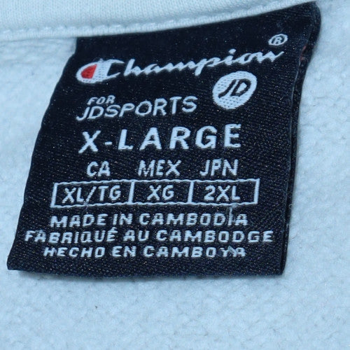 Champion Women’s White Logo Print Pullover Hoodie Size XL