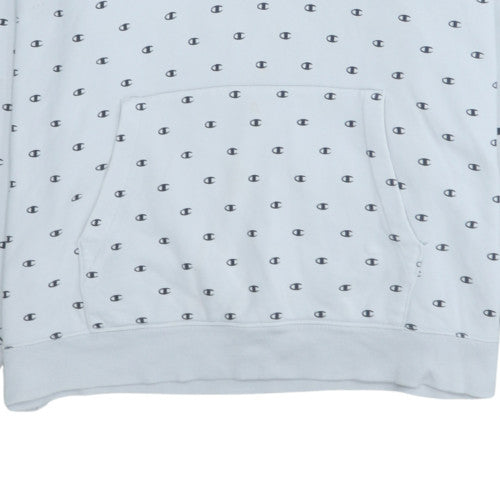 Champion Women’s White Logo Print Pullover Hoodie Size XL