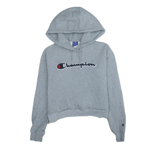 Champion Women's Grey XS Pullover Hoodie Sweatshirt Logo Cotton Blend