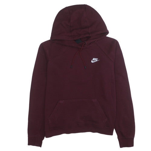 Nike Womens Burgundy Pullover Hoodie M Cotton Blend Sweatshirt