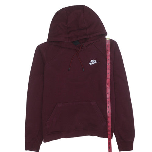 Nike Womens Burgundy Pullover Hoodie M Cotton Blend Sweatshirt