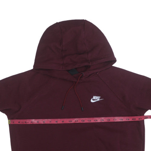 Nike Womens Burgundy Pullover Hoodie M Cotton Blend Sweatshirt