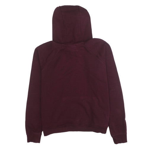 Nike Womens Burgundy Pullover Hoodie M Cotton Blend Sweatshirt