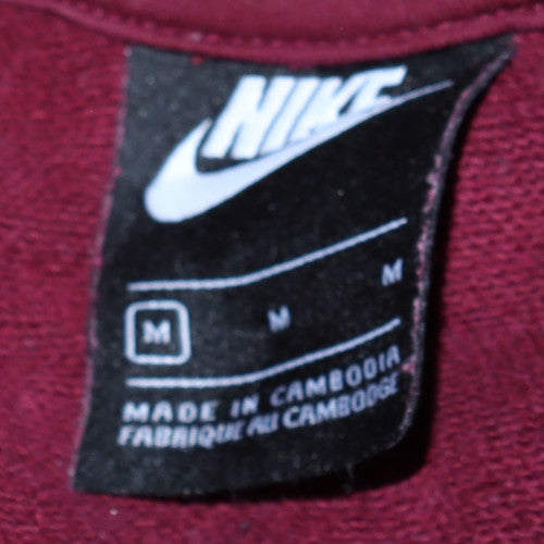 Nike Womens Burgundy Pullover Hoodie M Cotton Blend Sweatshirt
