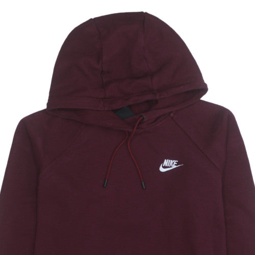 Nike Womens Burgundy Pullover Hoodie M Cotton Blend Sweatshirt