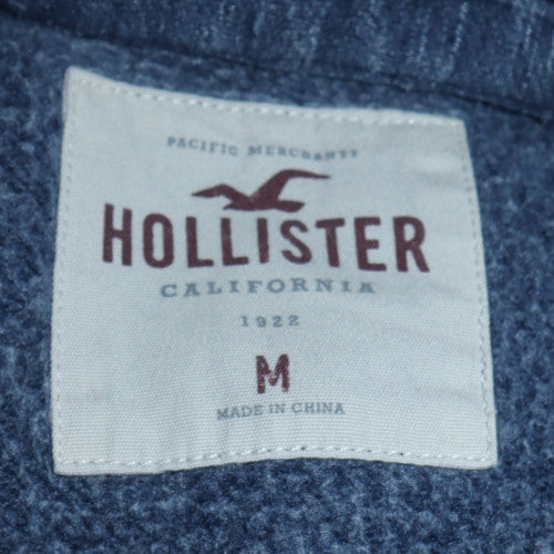 Hollister Men's Blue Pullover Hoodie M Logo Cotton Blend