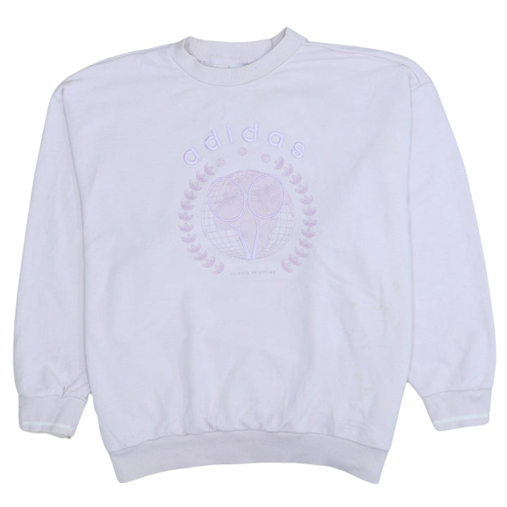 Adidas Womens White Size 8 Tennis Academy Crew Neck Sweatshirt