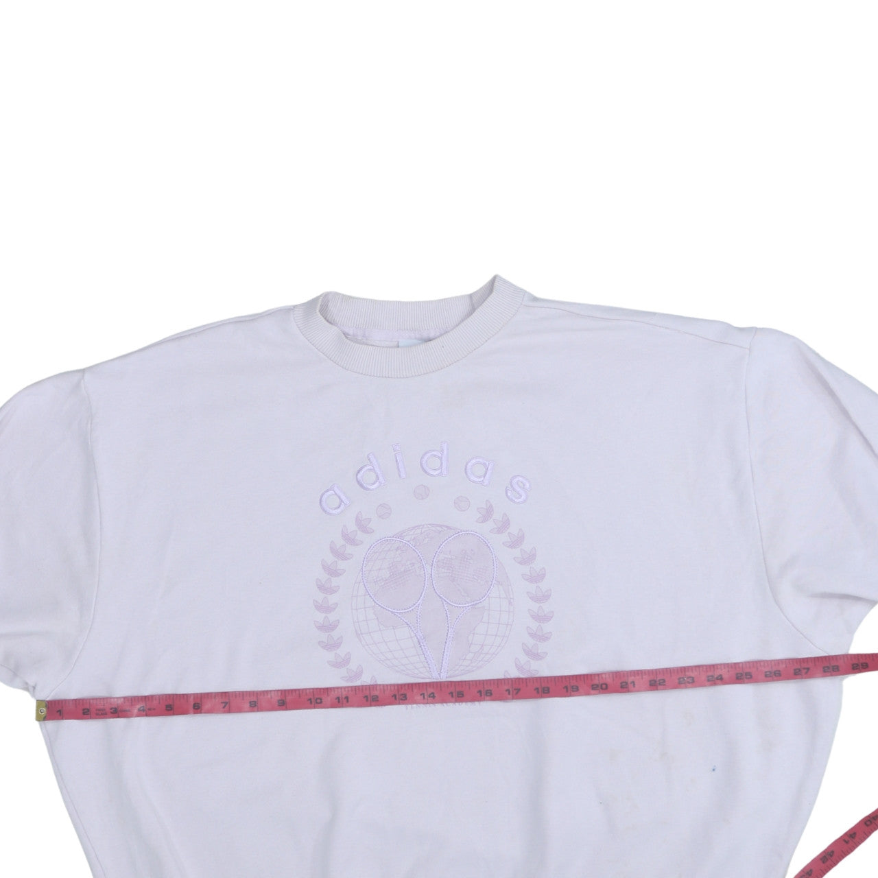 Adidas Womens White Size 8 Tennis Academy Crew Neck Sweatshirt