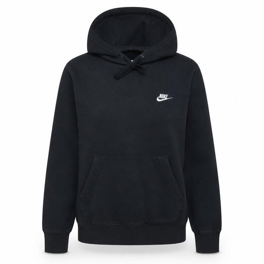 Front view of Nike women’s black xs pullover hoodie cotton blend casual
