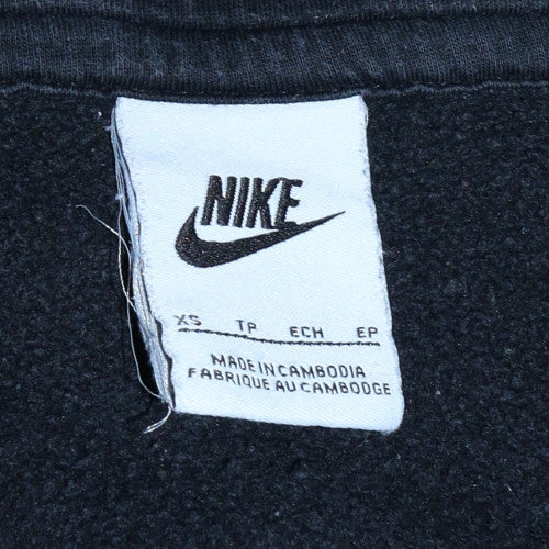 Nike Womens Black XS Pullover Hoodie Cotton Blend Casual