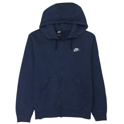 Nike Men's Navy Blue Full Zip Hoodie M Classic Fleece Sweatshirt