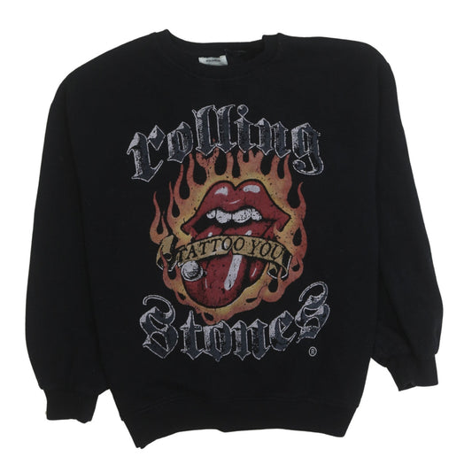 Pull & Bear Women Black Rolling Stones Graphic L Sweatshirt