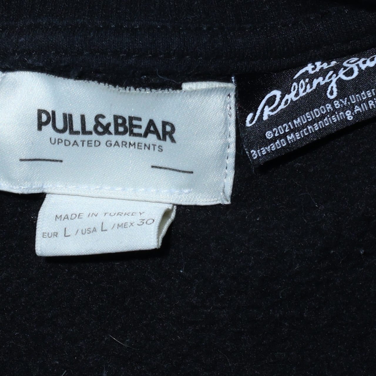 Pull & Bear Women Black Rolling Stones Graphic L Sweatshirt