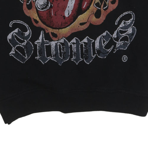 Pull & Bear Women Black Rolling Stones Graphic L Sweatshirt