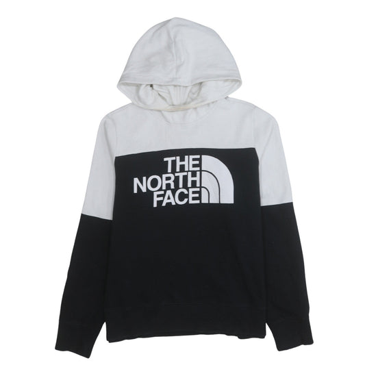 The North Face Womens Black White Pullover Hoodie Size L Cotton Blend