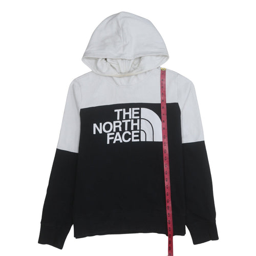 The North Face Womens Black White Pullover Hoodie Size L Cotton Blend