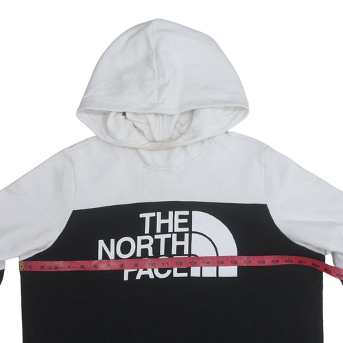 The North Face Womens Black White Pullover Hoodie Size L Cotton Blend