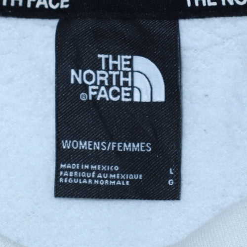The North Face Womens Black White Pullover Hoodie Size L Cotton Blend