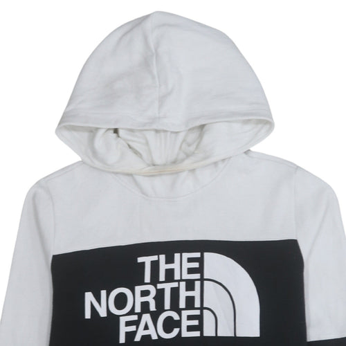 The North Face Womens Black White Pullover Hoodie Size L Cotton Blend