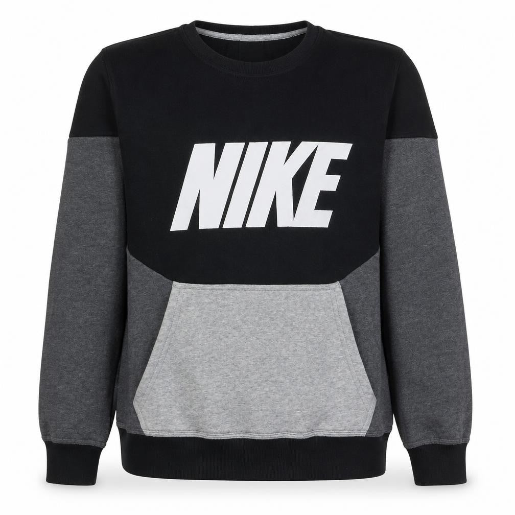 Front view of Nike Men's Black Medium Pullover Graphic Sweatshirt