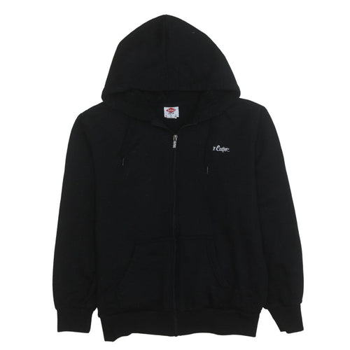Lee Cooper Women Black Full Zip Hoodie UK 12 Comfortable Casual Sweatshirt