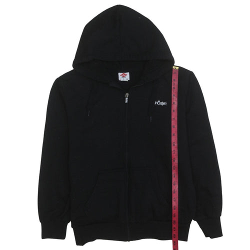 Lee Cooper Women Black Full Zip Hoodie UK 12 Comfortable Casual Sweatshirt