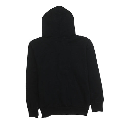 Lee Cooper Women Black Full Zip Hoodie UK 12 Comfortable Casual Sweatshirt