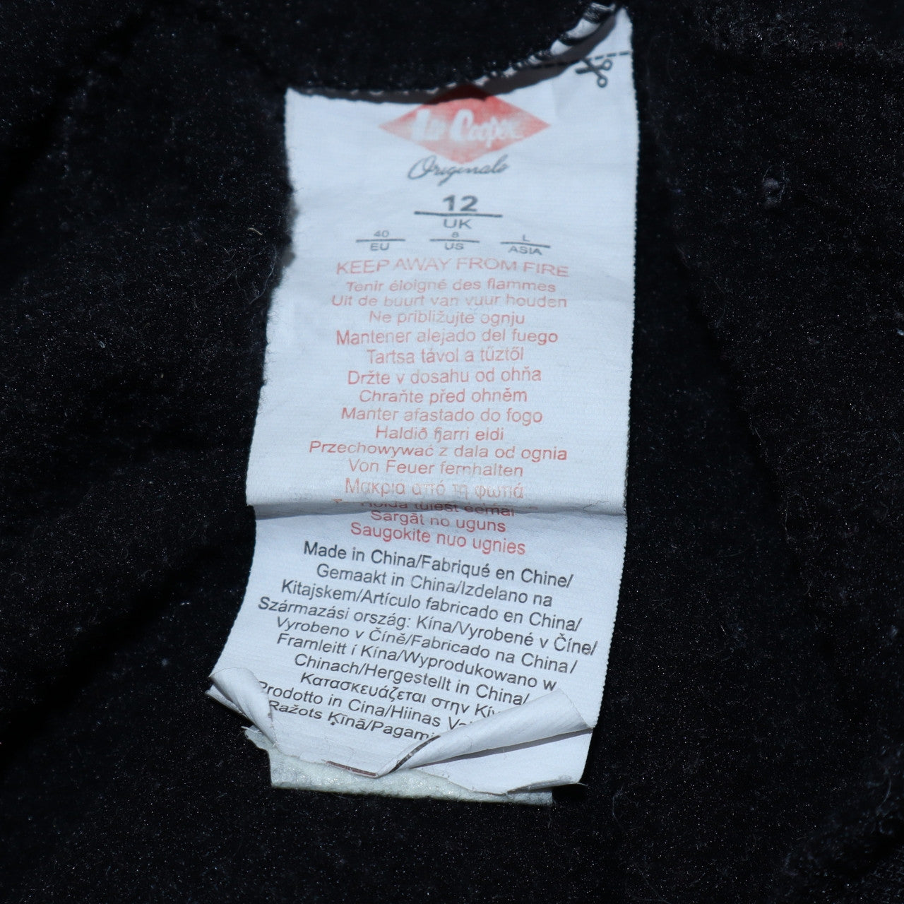 Lee Cooper Women Black Full Zip Hoodie UK 12 Comfortable Casual Sweatshirt