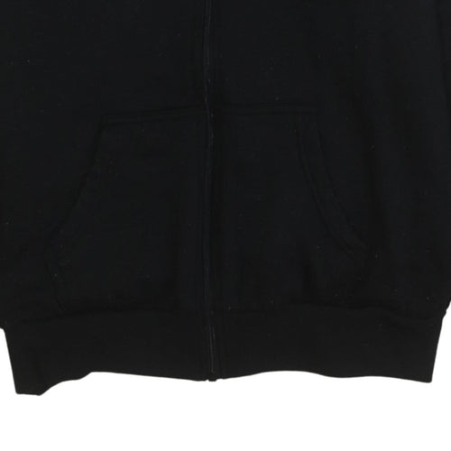 Lee Cooper Women Black Full Zip Hoodie UK 12 Comfortable Casual Sweatshirt