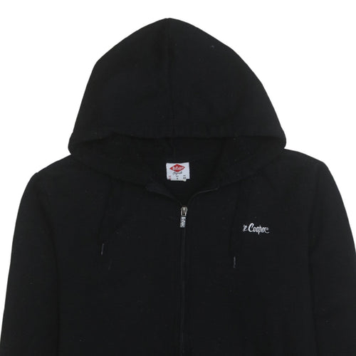 Lee Cooper Women Black Full Zip Hoodie UK 12 Comfortable Casual Sweatshirt