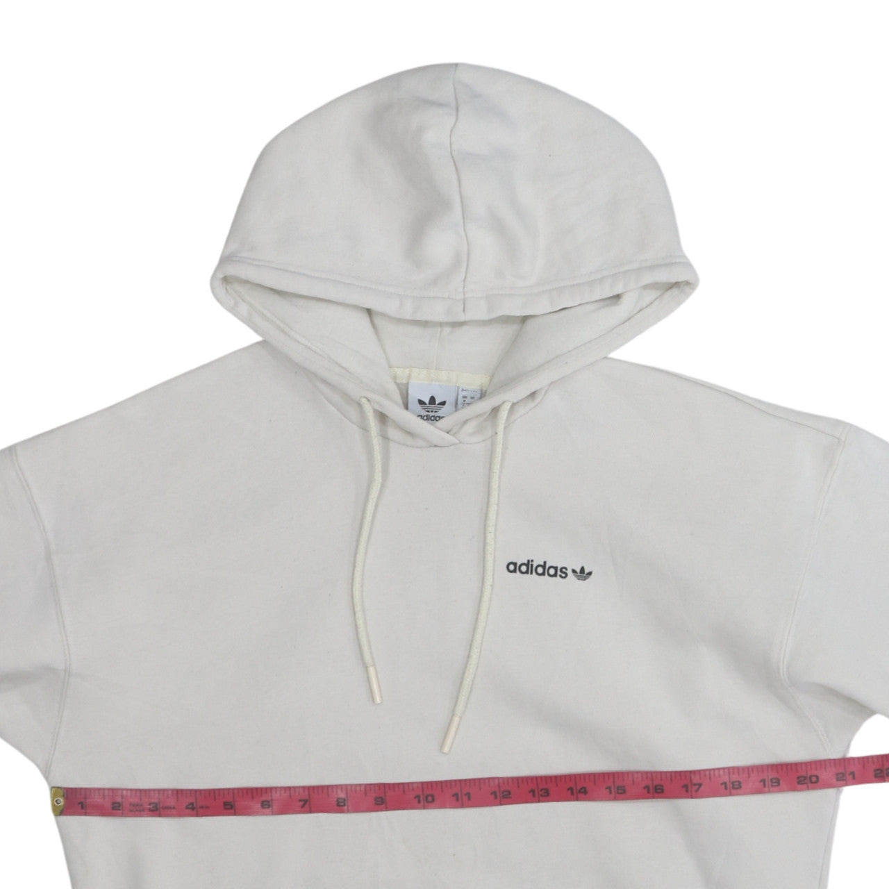 Adidas Womens White Hoodie Size 8 Pullover Hooded Sweatshirt