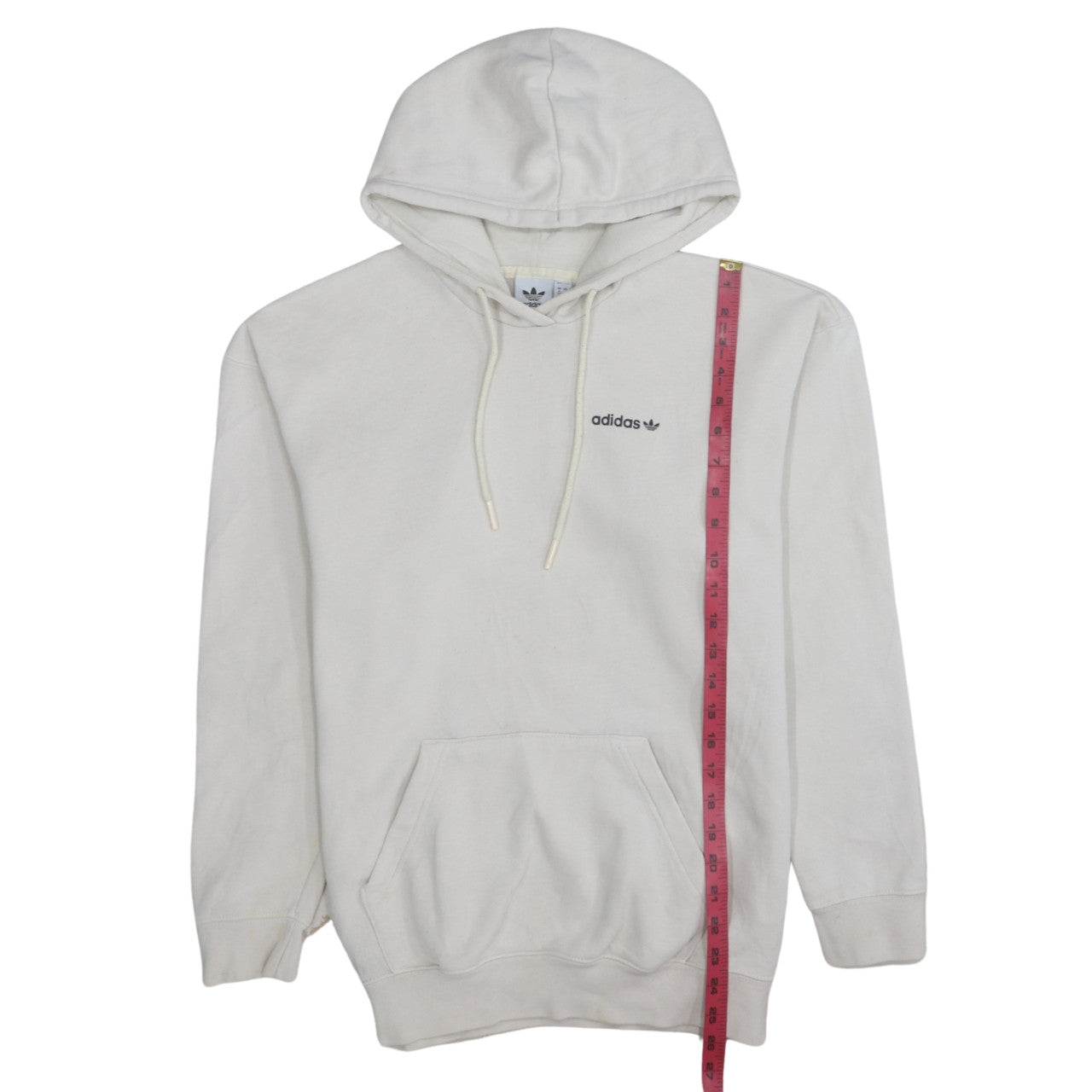 Adidas Womens White Hoodie Size 8 Pullover Hooded Sweatshirt