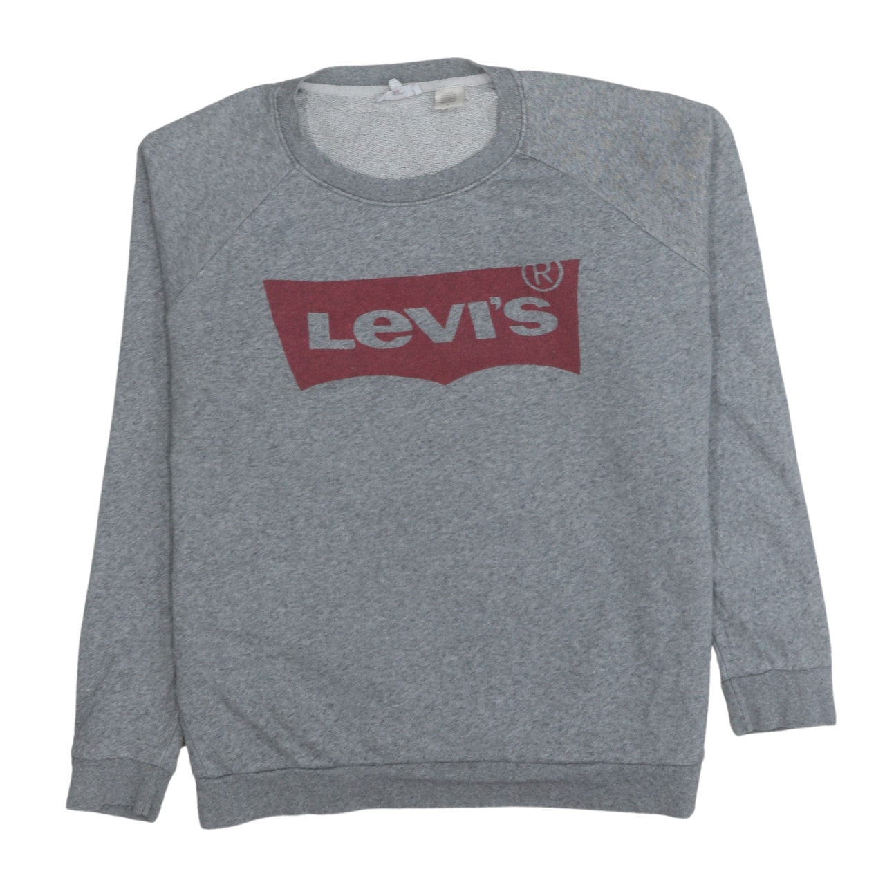 Levi's Men Grey Crew Neck Logo Sweatshirt Size M Pullover Jumper