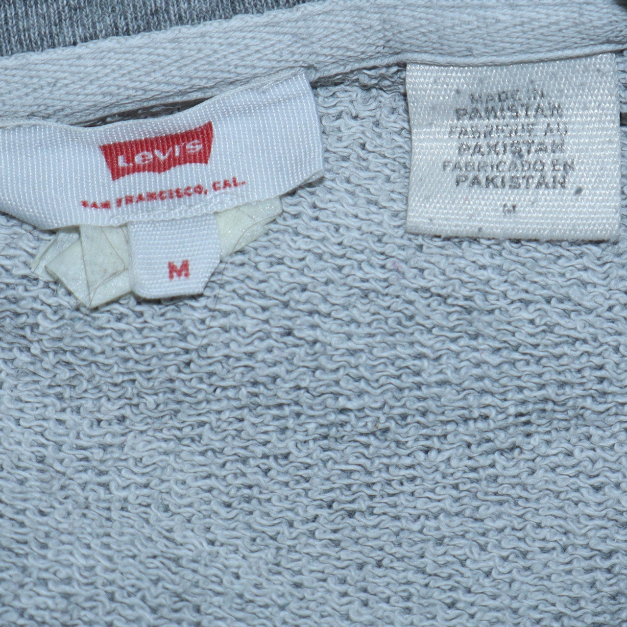 Levi's Men Grey Crew Neck Logo Sweatshirt Size M Pullover Jumper