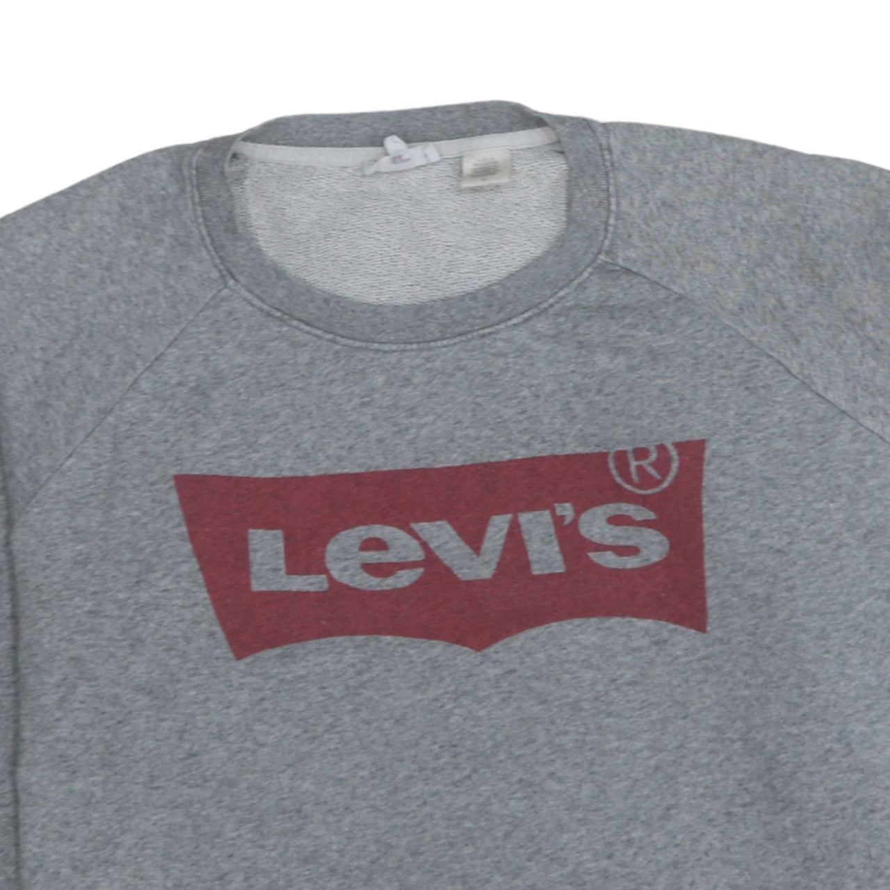 Levi's Men Grey Crew Neck Logo Sweatshirt Size M Pullover Jumper