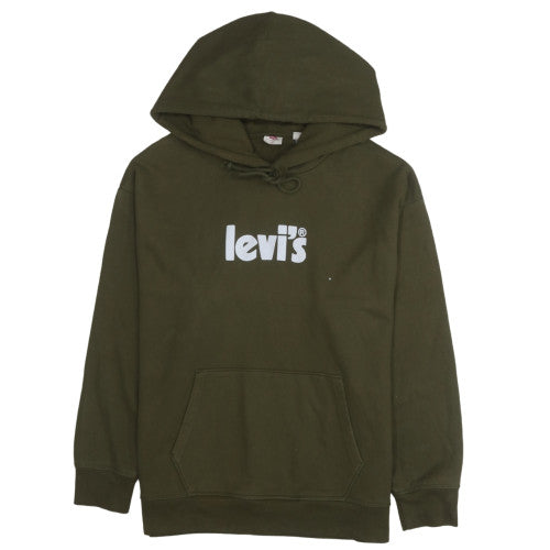 Levi's Men's Green XL Pullover Hoodie with Logo Print
