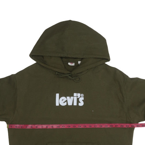 Levi's Men's Green XL Pullover Hoodie with Logo Print