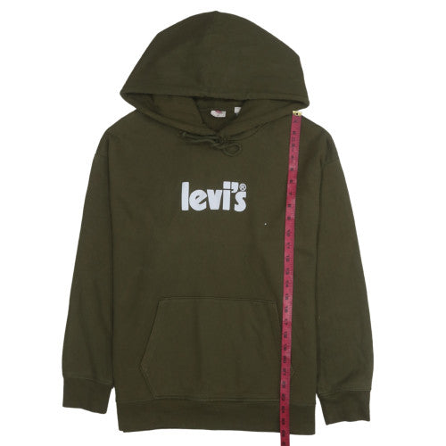 Levi's Men's Green XL Pullover Hoodie with Logo Print