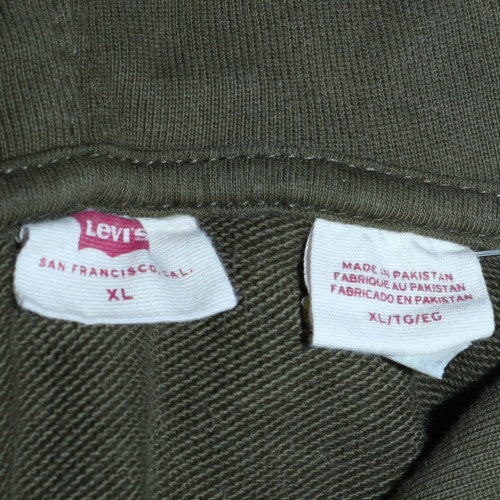 Levi's Men's Green XL Pullover Hoodie with Logo Print
