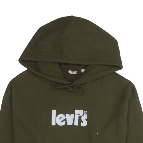 Levi's Men's Green XL Pullover Hoodie with Logo Print