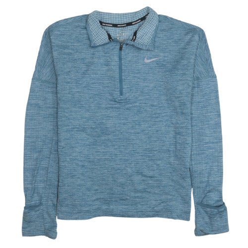 Nike Women Blue 1/4 Zip Dri-Fit Pullover Sweatshirt S