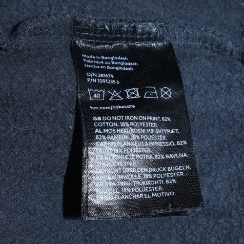 H&M Women Black Nirvana Pullover Hoodie Size 12 Cotton Blend